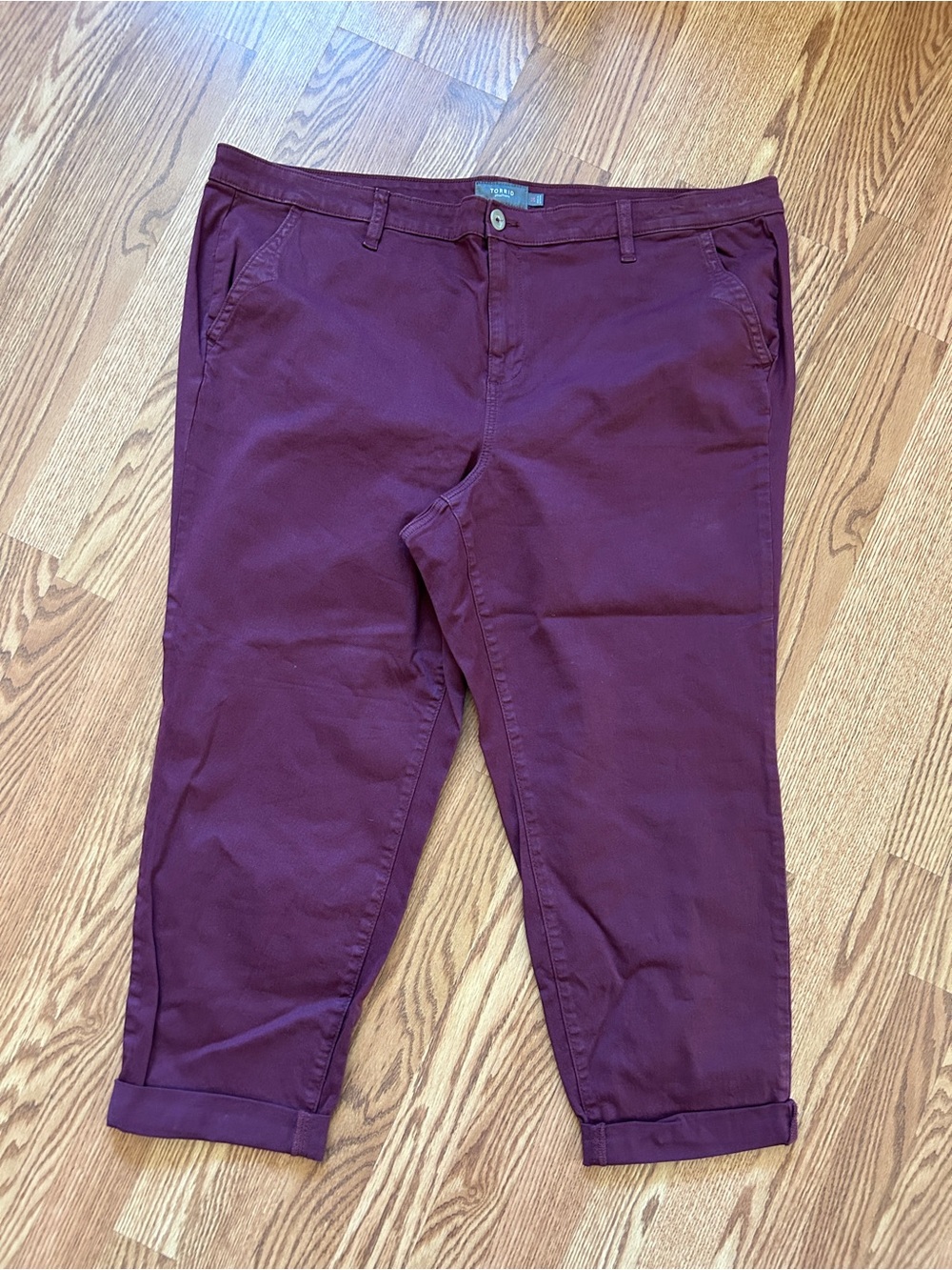 Torrid cropped Burgundy Chino Pants